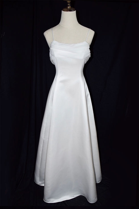 Blue Satin Guest Dress - Light Blue Evening Dress with Bow Plus Size